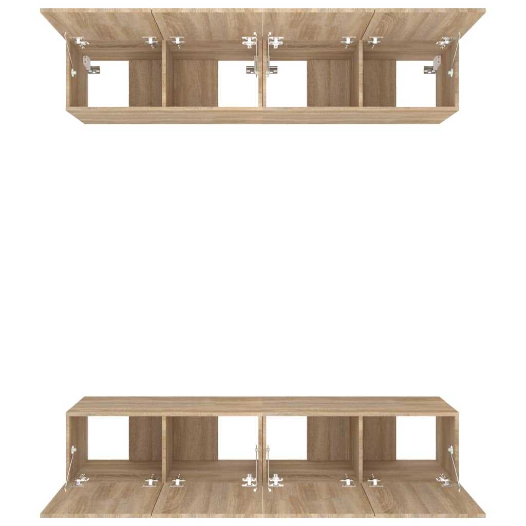 tv-skabe 4 stk. 80x30x30 cm konstrueret træ sonoma-eg