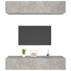 tv-skabe 4 stk. 80x30x30 cm konstrueret træ betongrå