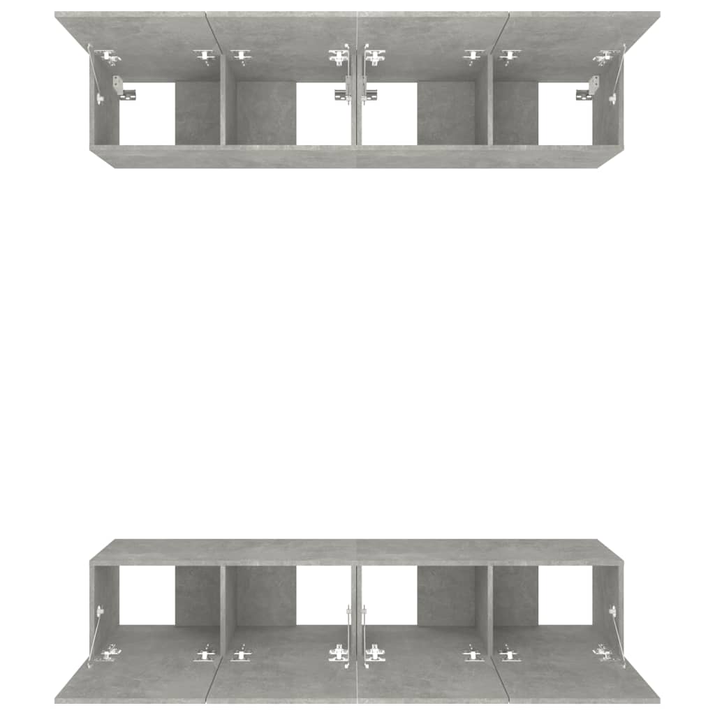 tv-skabe 4 stk. 80x30x30 cm konstrueret træ betongrå