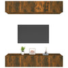 tv-skabe 4 stk. 80x30x30 cm konstrueret træ røget egetræ