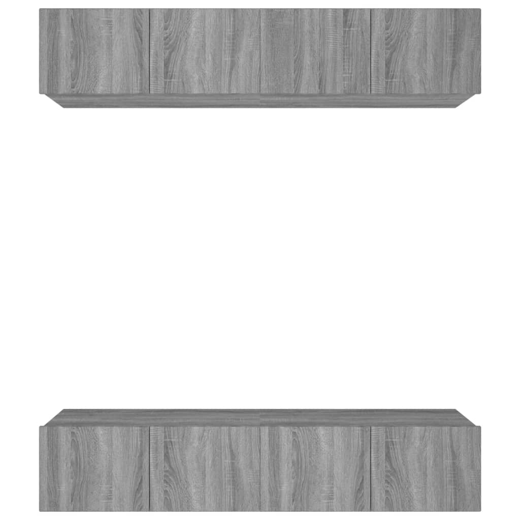 tv-skabe 4 stk. 80x30x30 cm konstrueret træ grå sonoma-eg