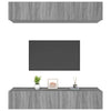 tv-skabe 4 stk. 80x30x30 cm konstrueret træ grå sonoma-eg