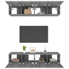 tv-skabe 4 stk. 80x30x30 cm konstrueret træ grå sonoma-eg