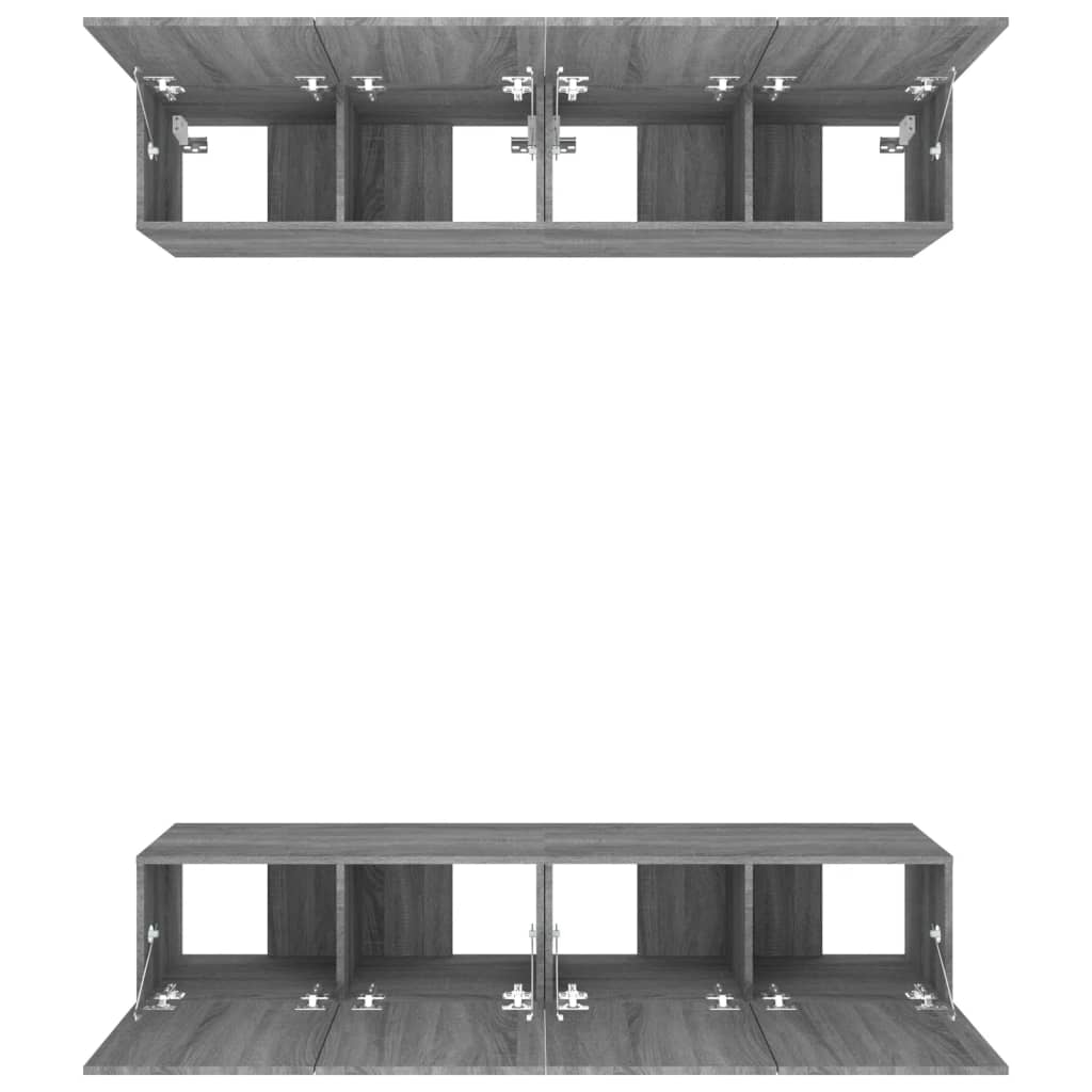 tv-skabe 4 stk. 80x30x30 cm konstrueret træ grå sonoma-eg