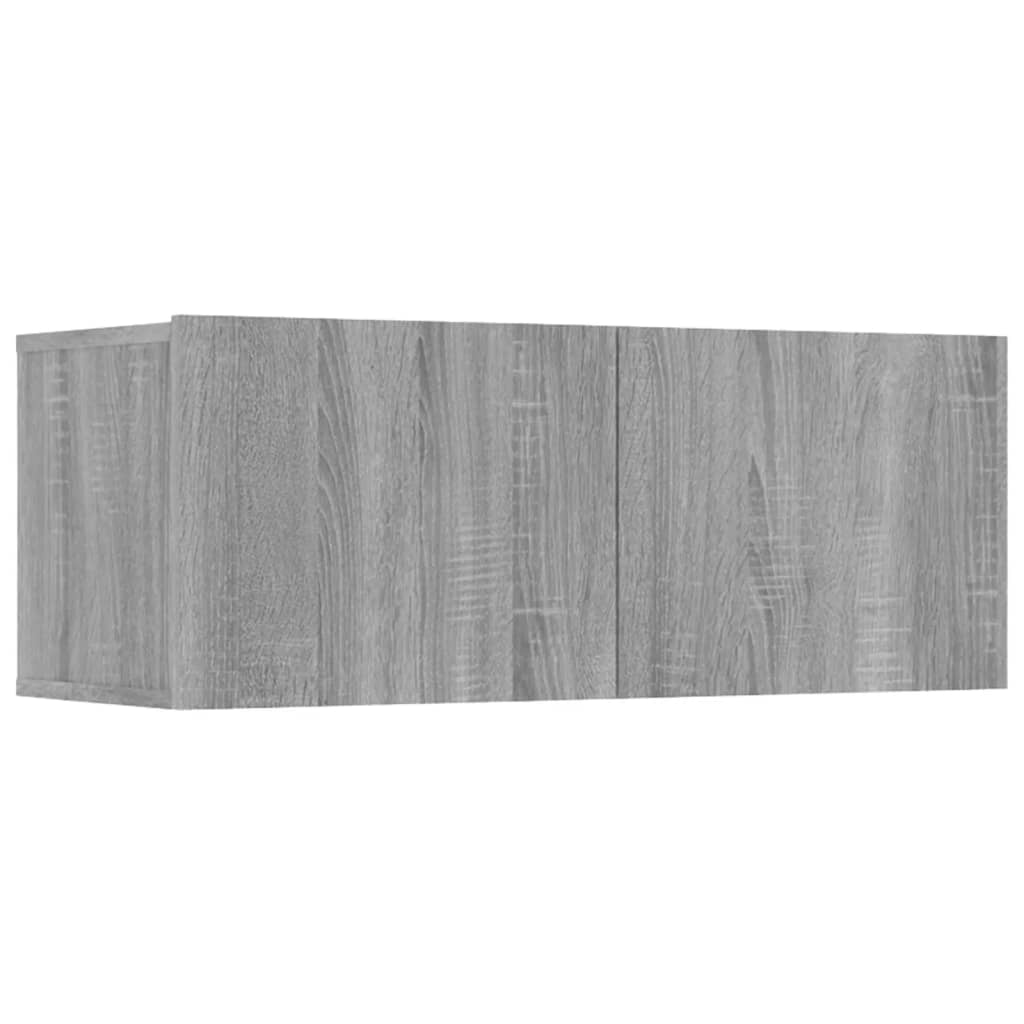 tv-skabe 4 stk. 80x30x30 cm konstrueret træ grå sonoma-eg