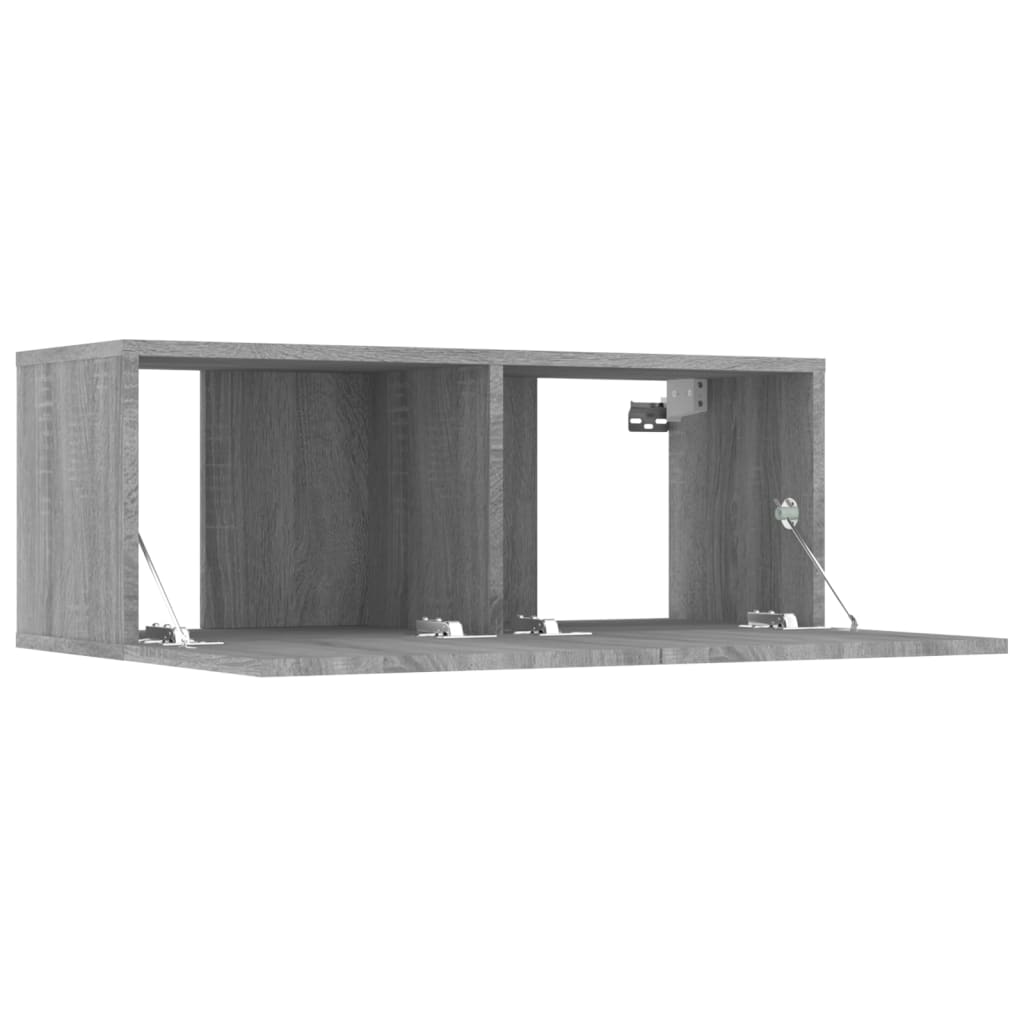 tv-skabe 4 stk. 80x30x30 cm konstrueret træ grå sonoma-eg