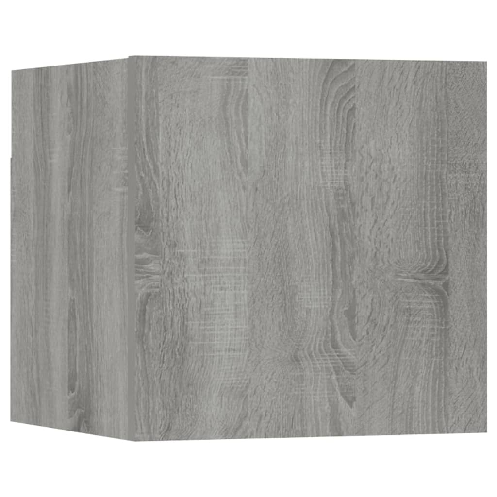væghængt tv-bord 37x37x72 cm konstrueret træ grå sonoma-eg