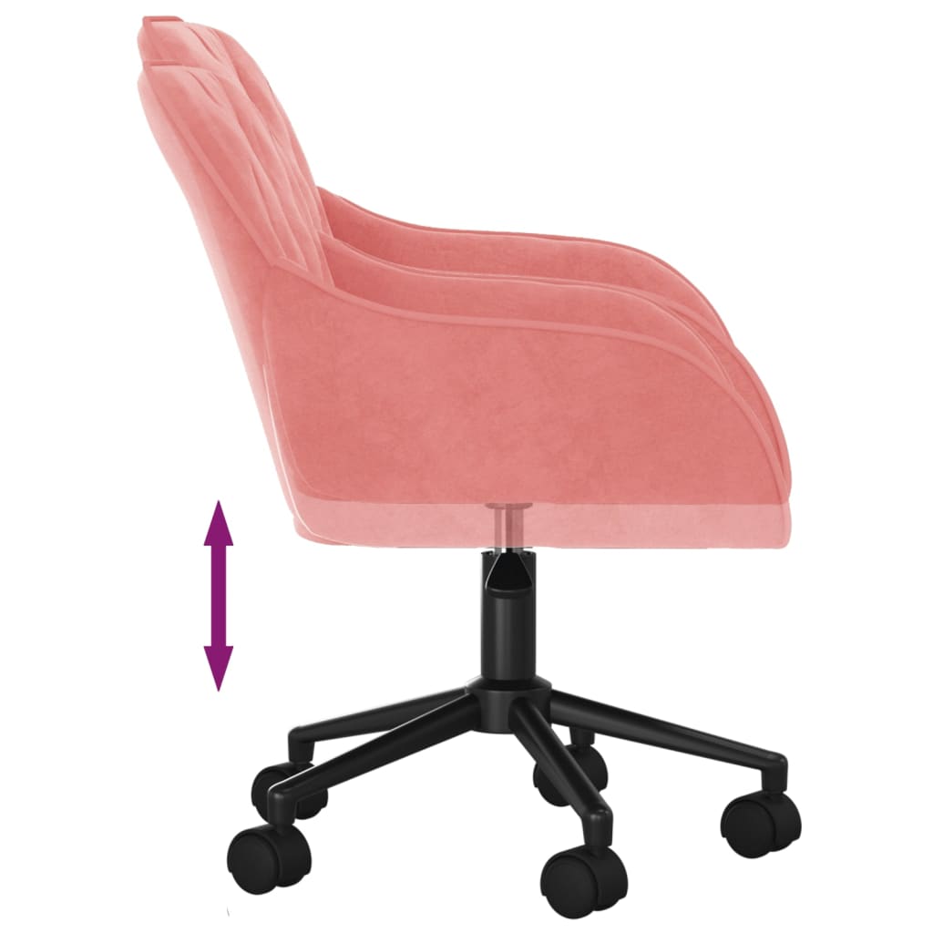 drejelig kontorstol fløjl pink