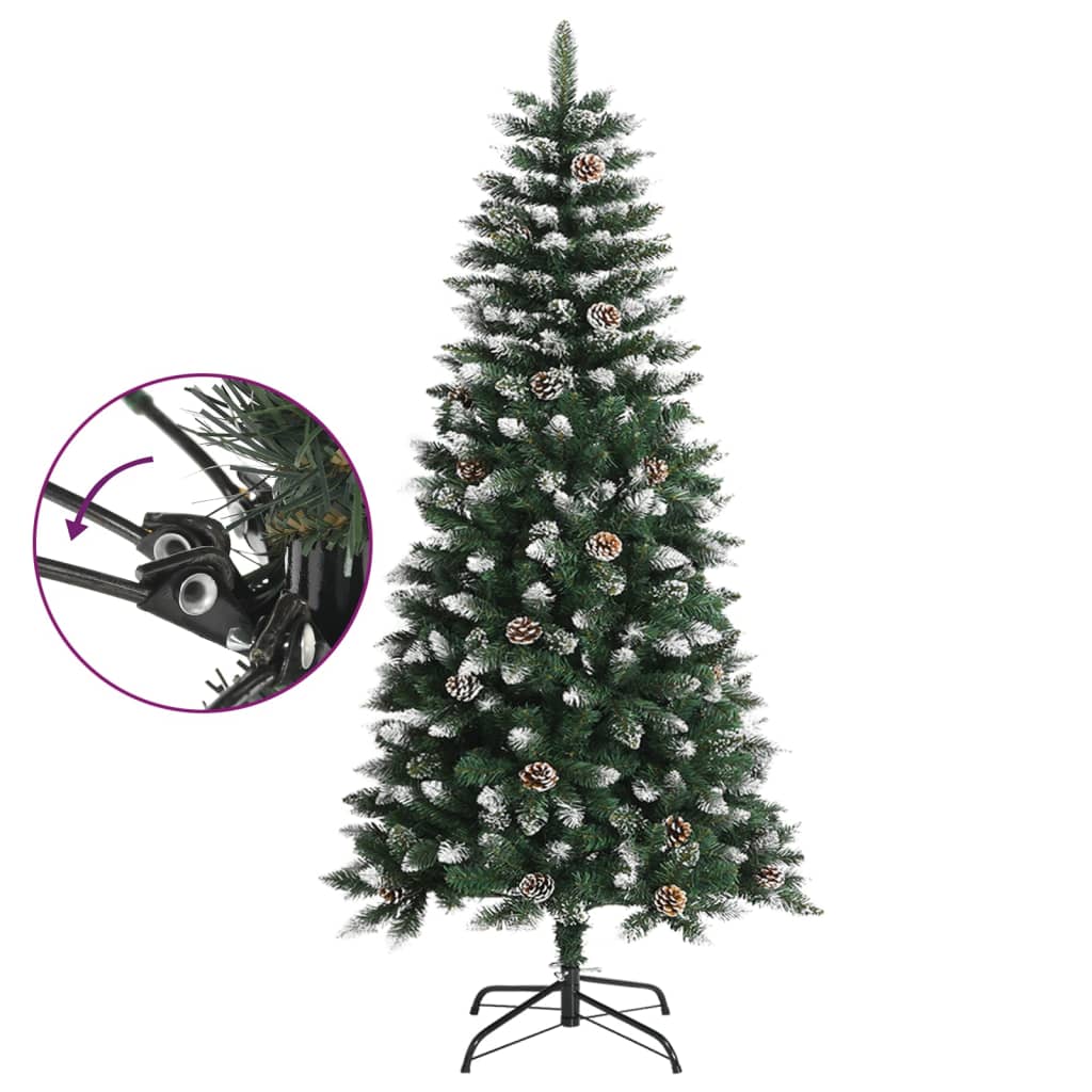 kunstigt juletræ med fod 120 cm PVC grøn