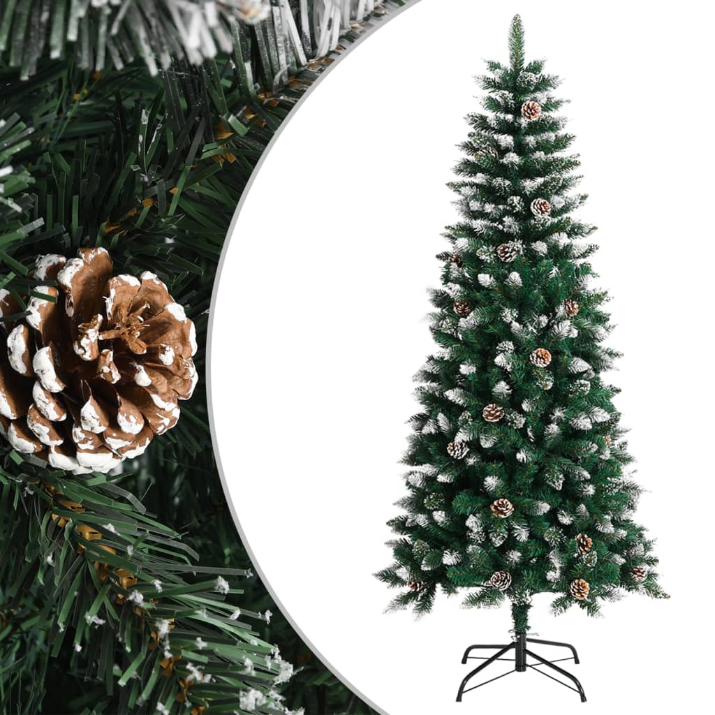 kunstigt juletræ med juletræsfod 150 cm PVC grøn
