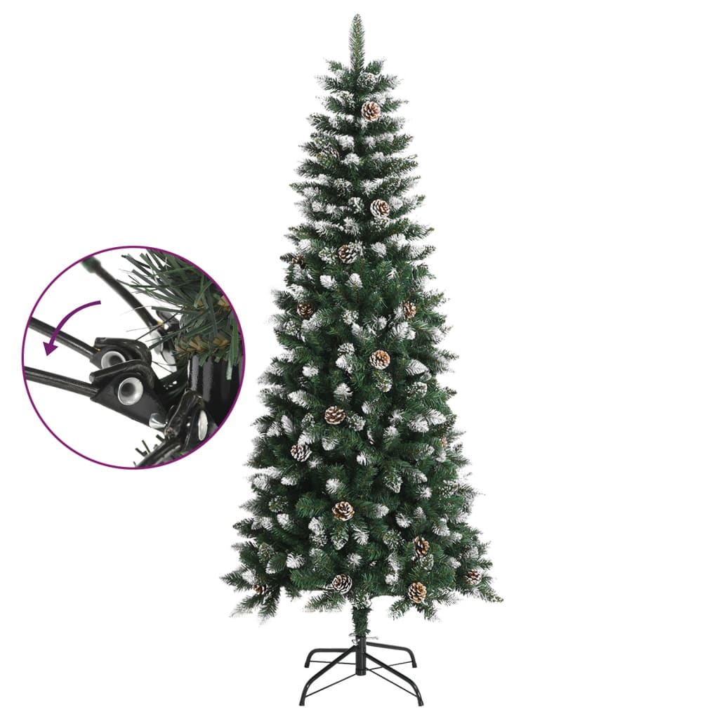 kunstigt juletræ med juletræsfod 180 cm PVC grøn
