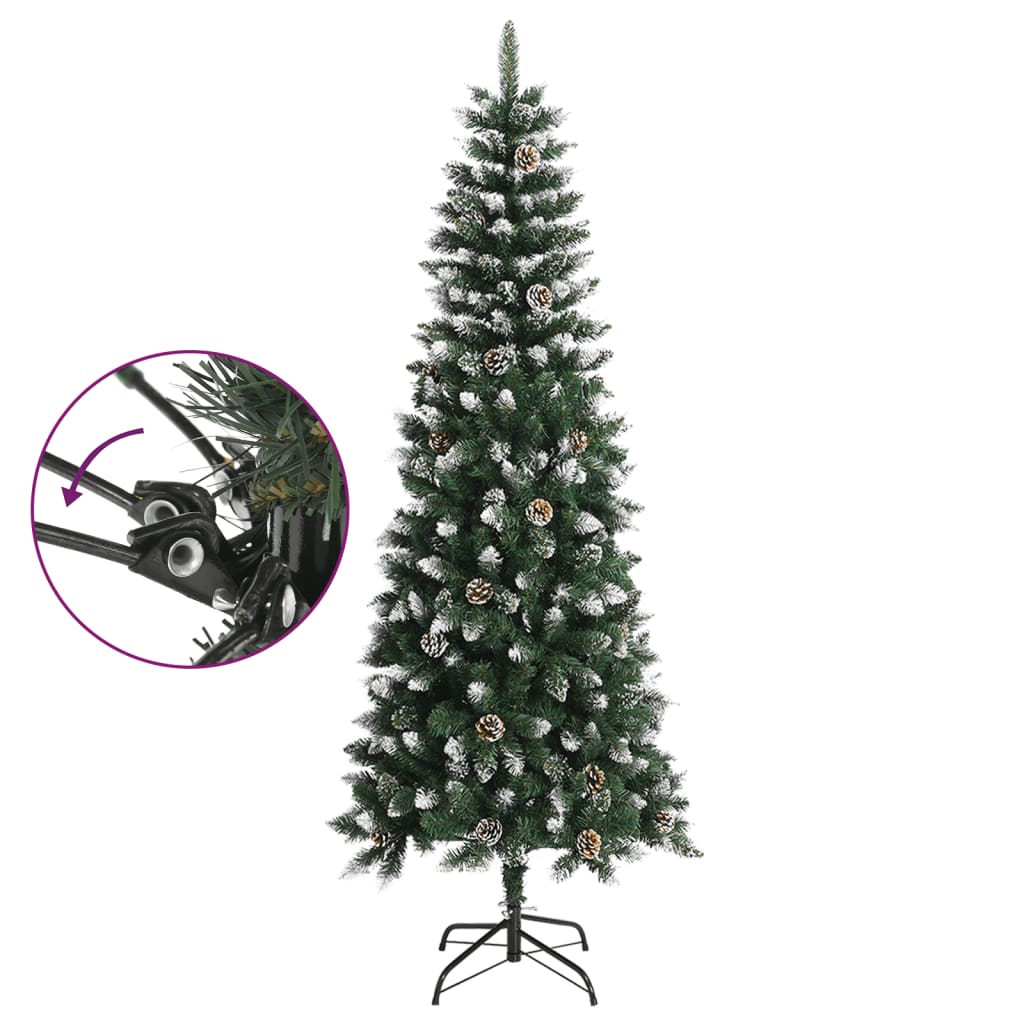 kunstigt juletræ med juletræsfod 240 cm PVC grøn