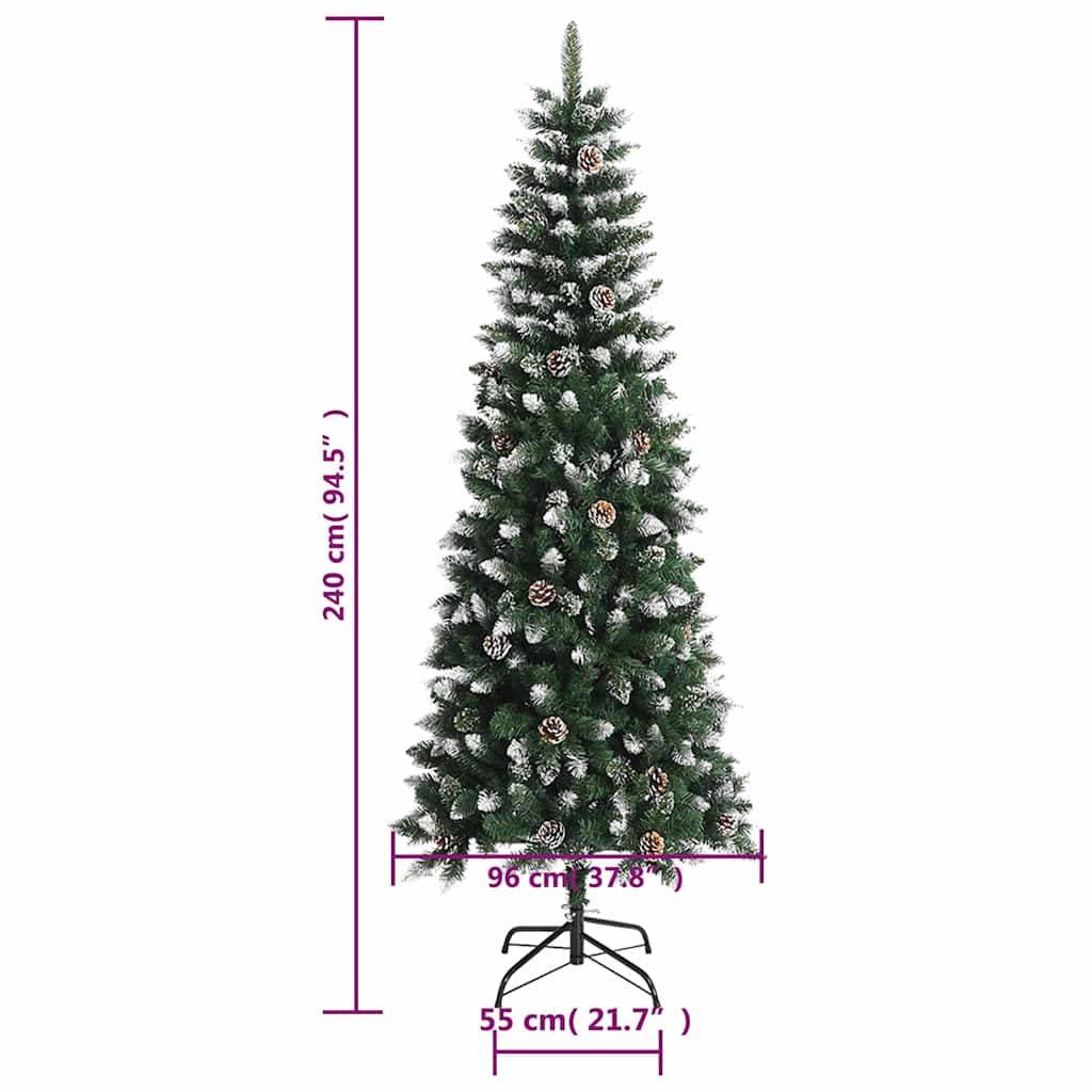 kunstigt juletræ med juletræsfod 240 cm PVC grøn