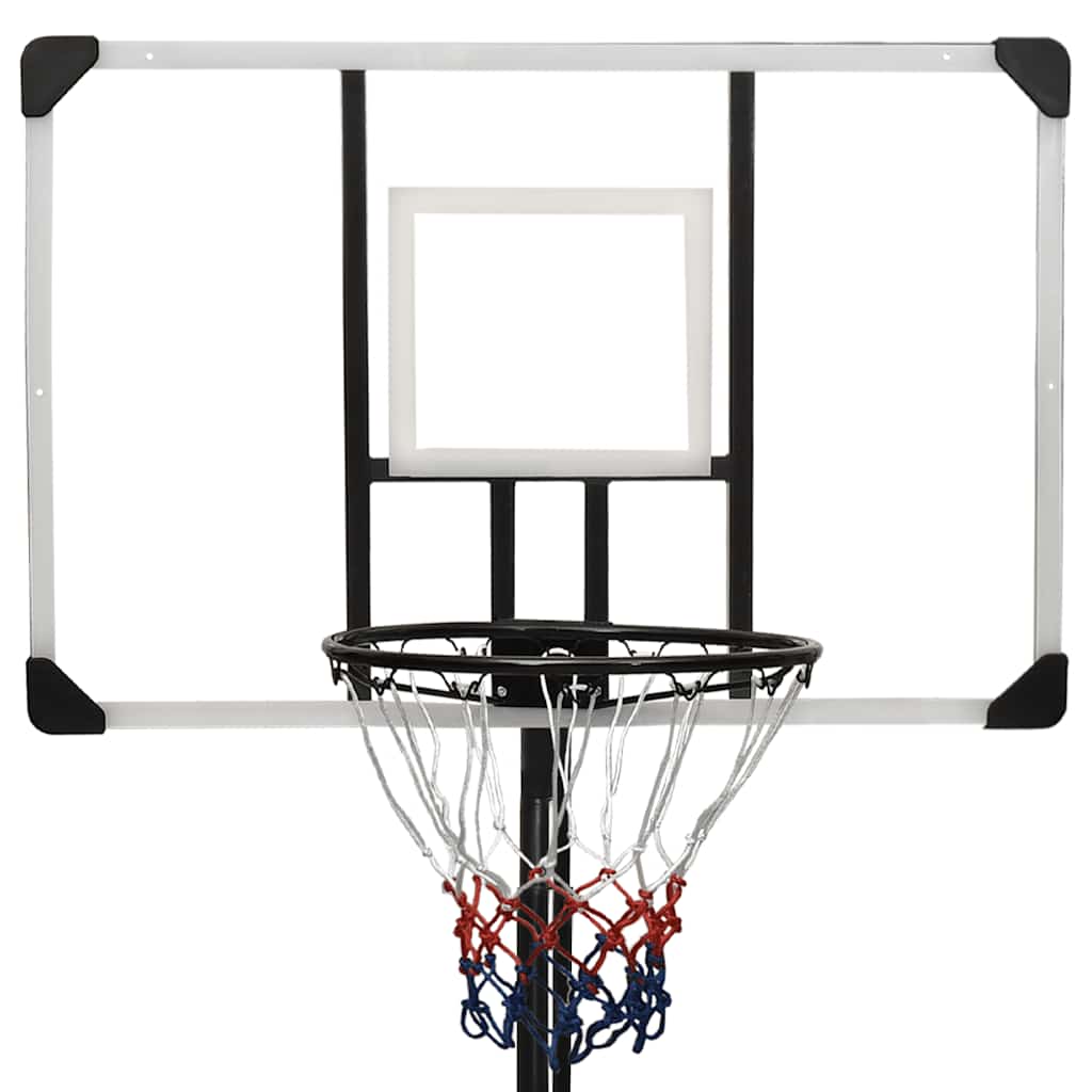 basketballstativ med plade 256-361 cm polycarbonat transparent