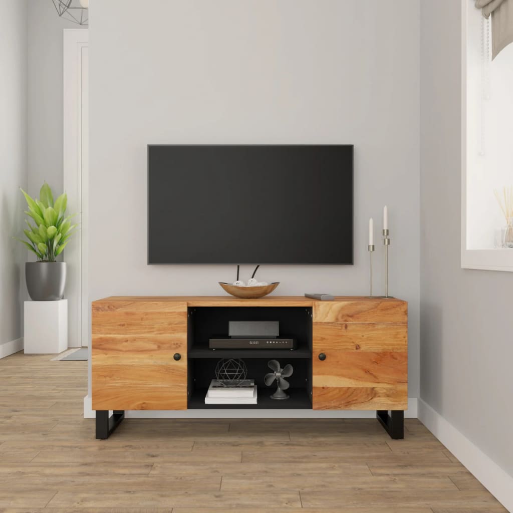 tv-bord 105x33x46 cm massivt akacietræ