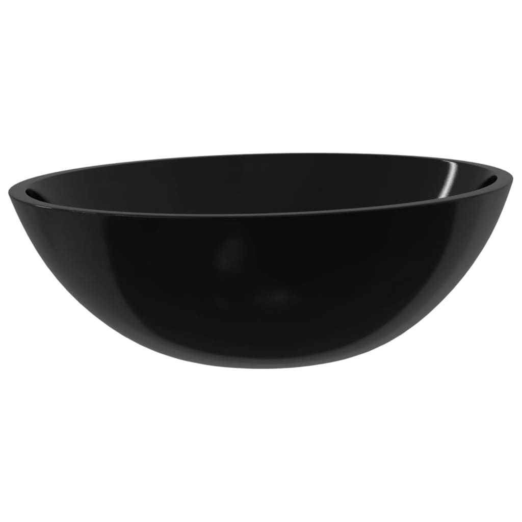 håndvask 50x37x14 cm glas sort