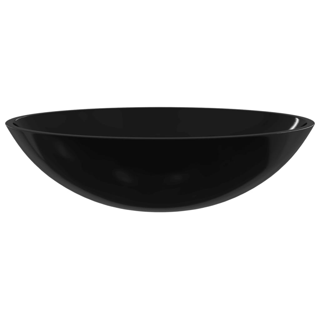 håndvask 50x37x14 cm glas sort
