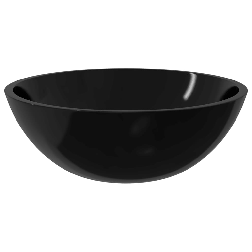 håndvask 50x37x14 cm glas sort