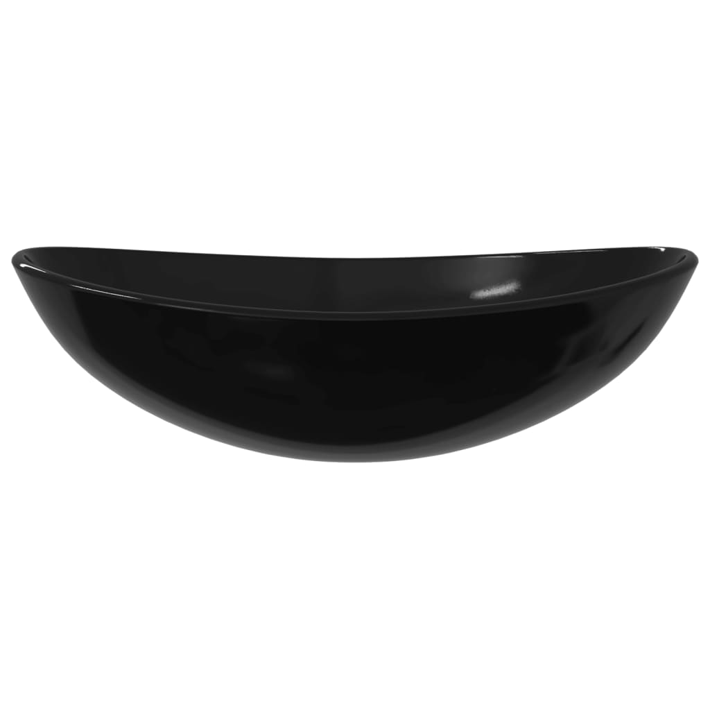 håndvask 54,5x35x15,5 cm hærdet glas sort