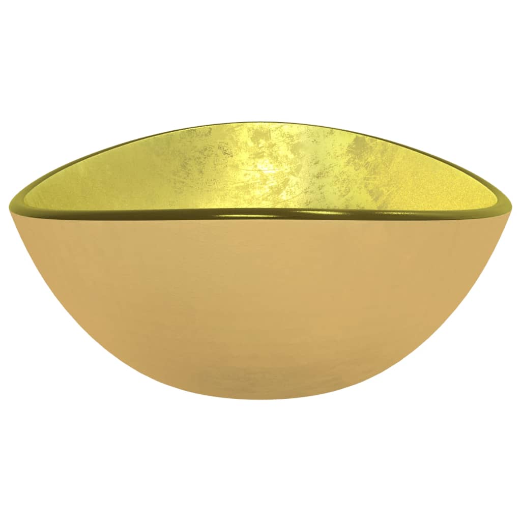 håndvask 54,5x35x15,5 cm hærdet glas Guldfarvet