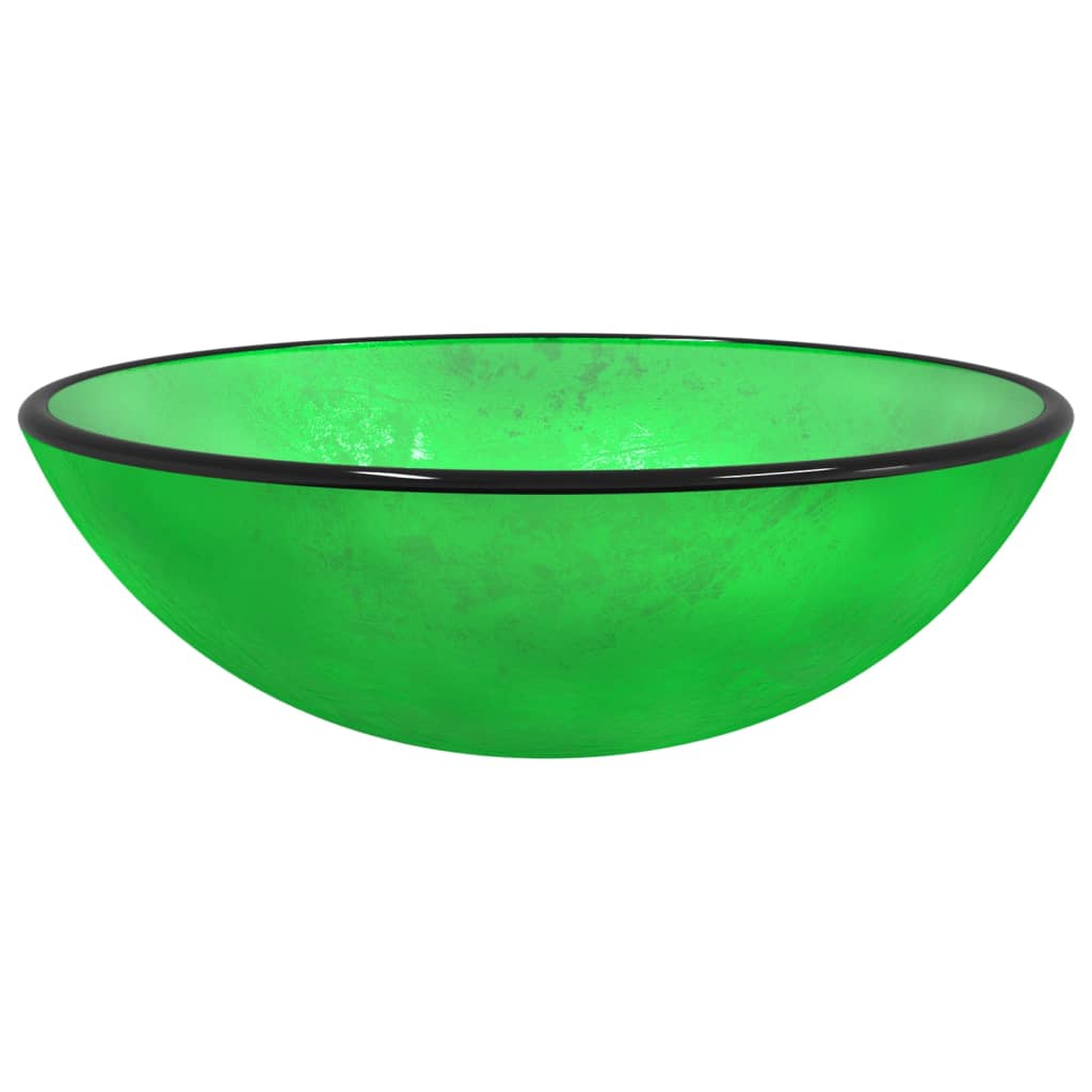 håndvask 42x14 cm hærdet glas grøn