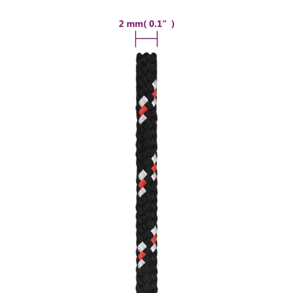 tovværk til båd 2 mm 50 m polypropylen sort