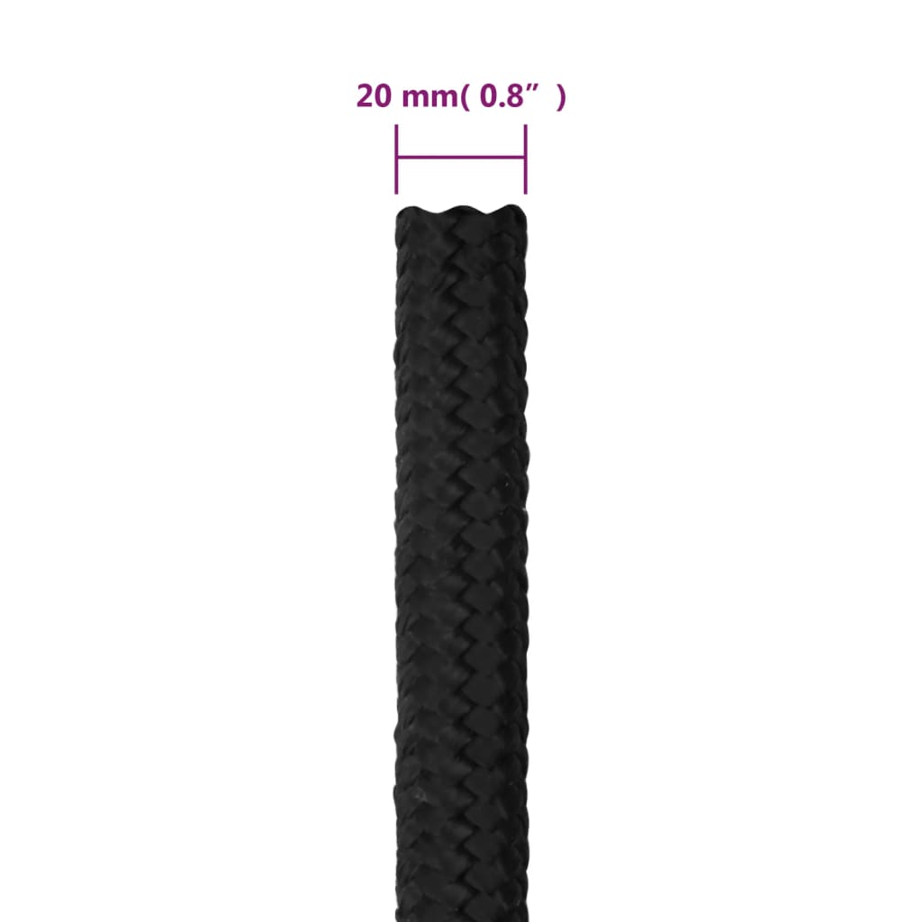 tovværk til båd 20 mm 100 m polypropylen sort