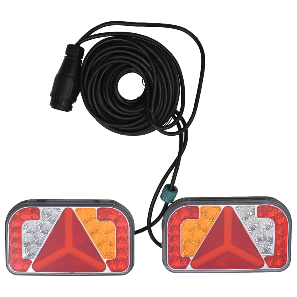 trailerlygter 2 stk. 24x5x14,5 cm 12 V LED-pære rød