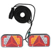 trailerlygter 2 stk. 24x5x14,5 cm 12 V LED-pære rød