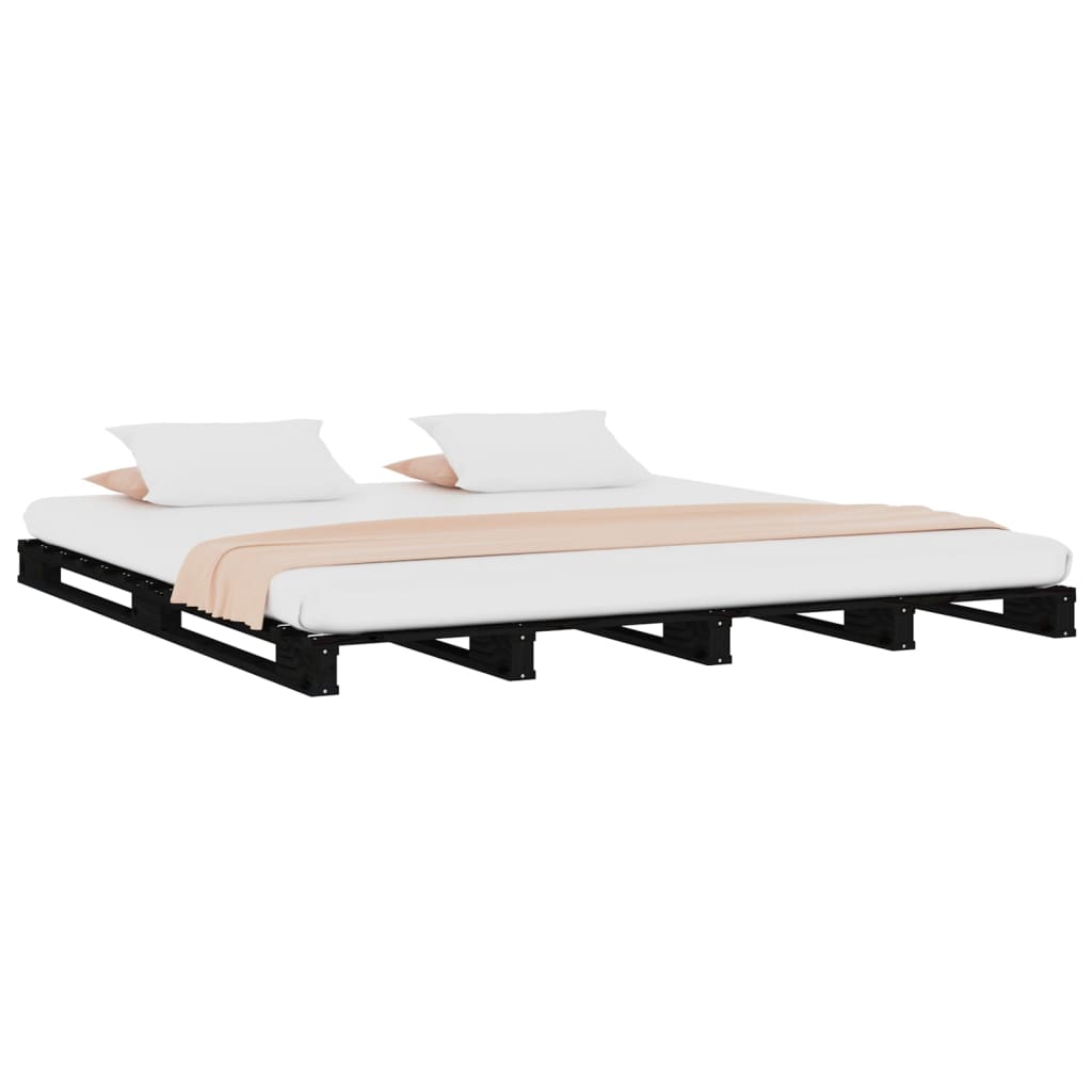 palleseng 120x200 cm massivt fyrretræ sort
