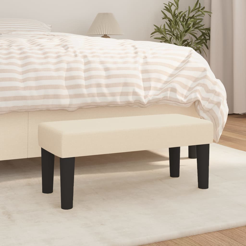 bænk 70x30x30 cm stof cremefarvet