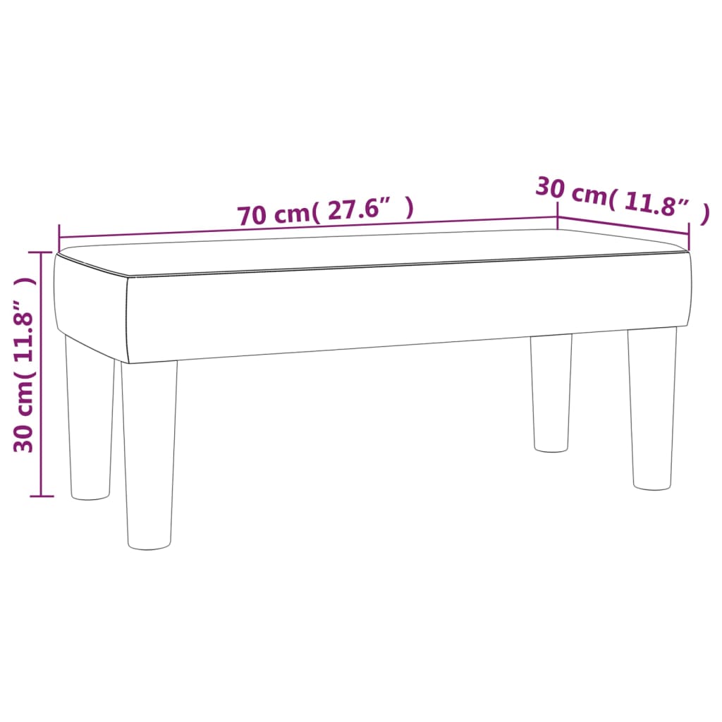 bænk 70x30x30 cm stof sort