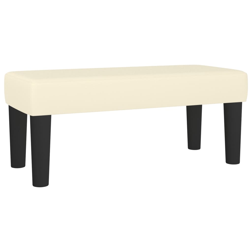 bænk 70x30x30 cm kunstlæder cremefarvet