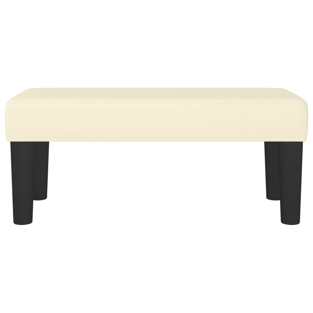 bænk 70x30x30 cm kunstlæder cremefarvet