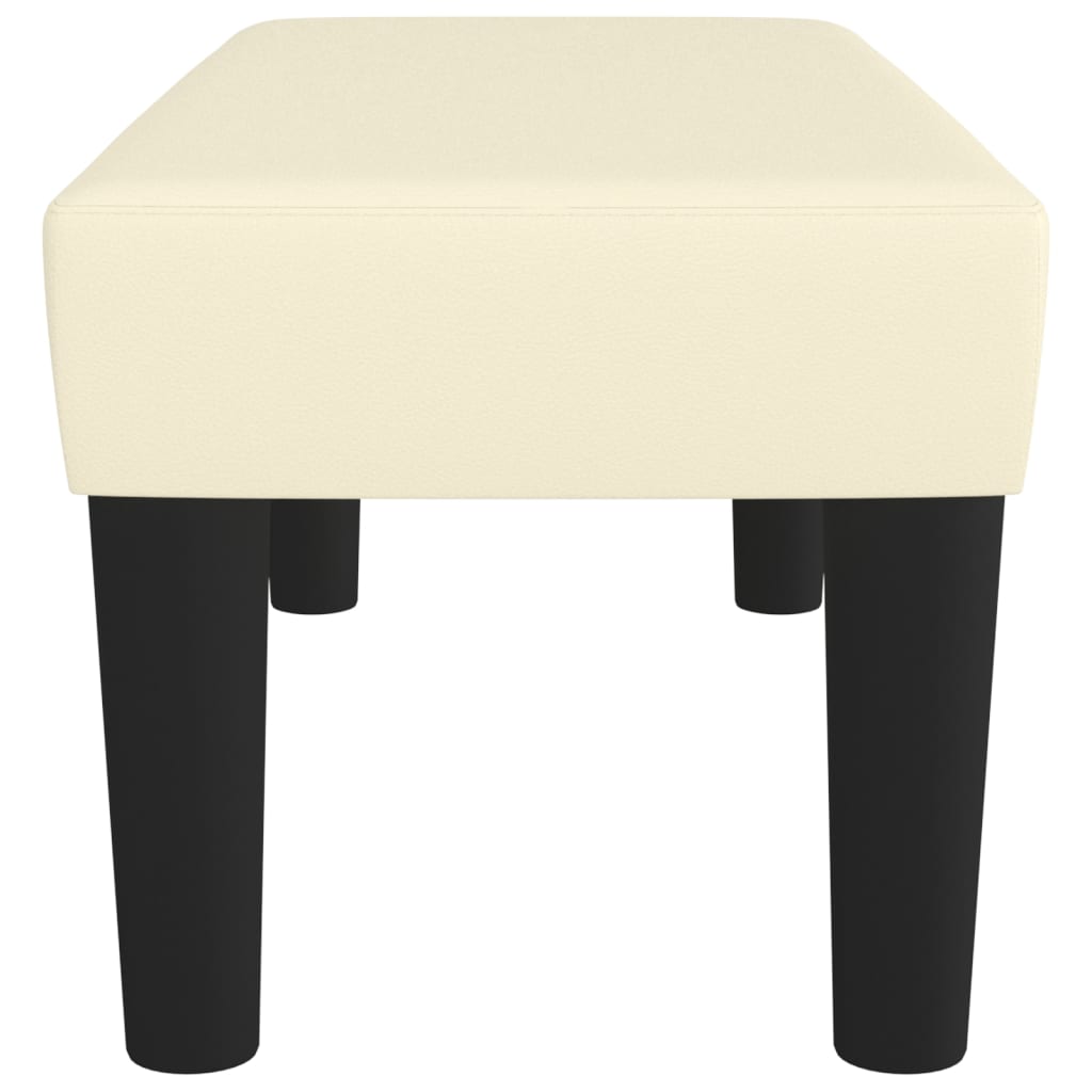 bænk 70x30x30 cm kunstlæder cremefarvet