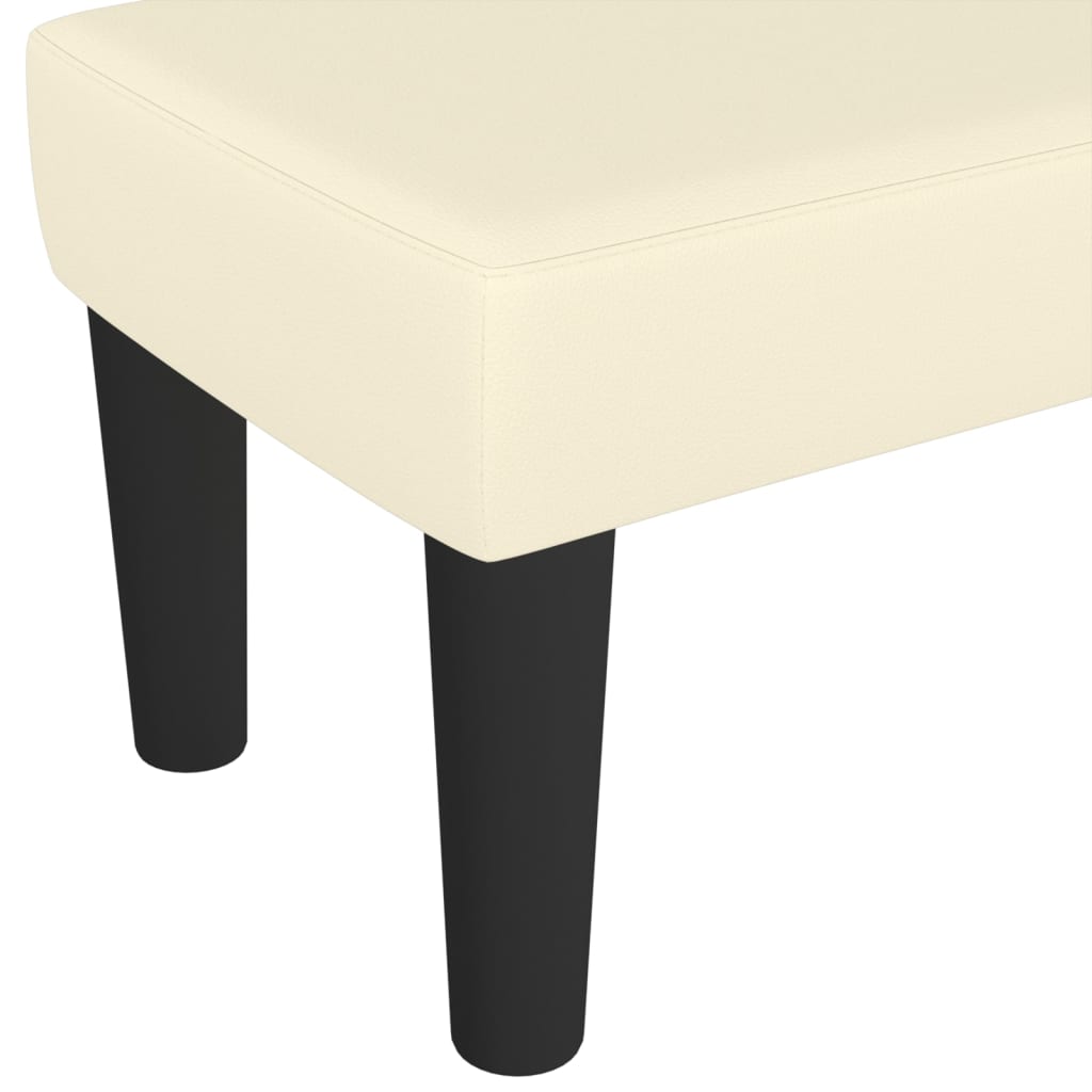 bænk 70x30x30 cm kunstlæder cremefarvet