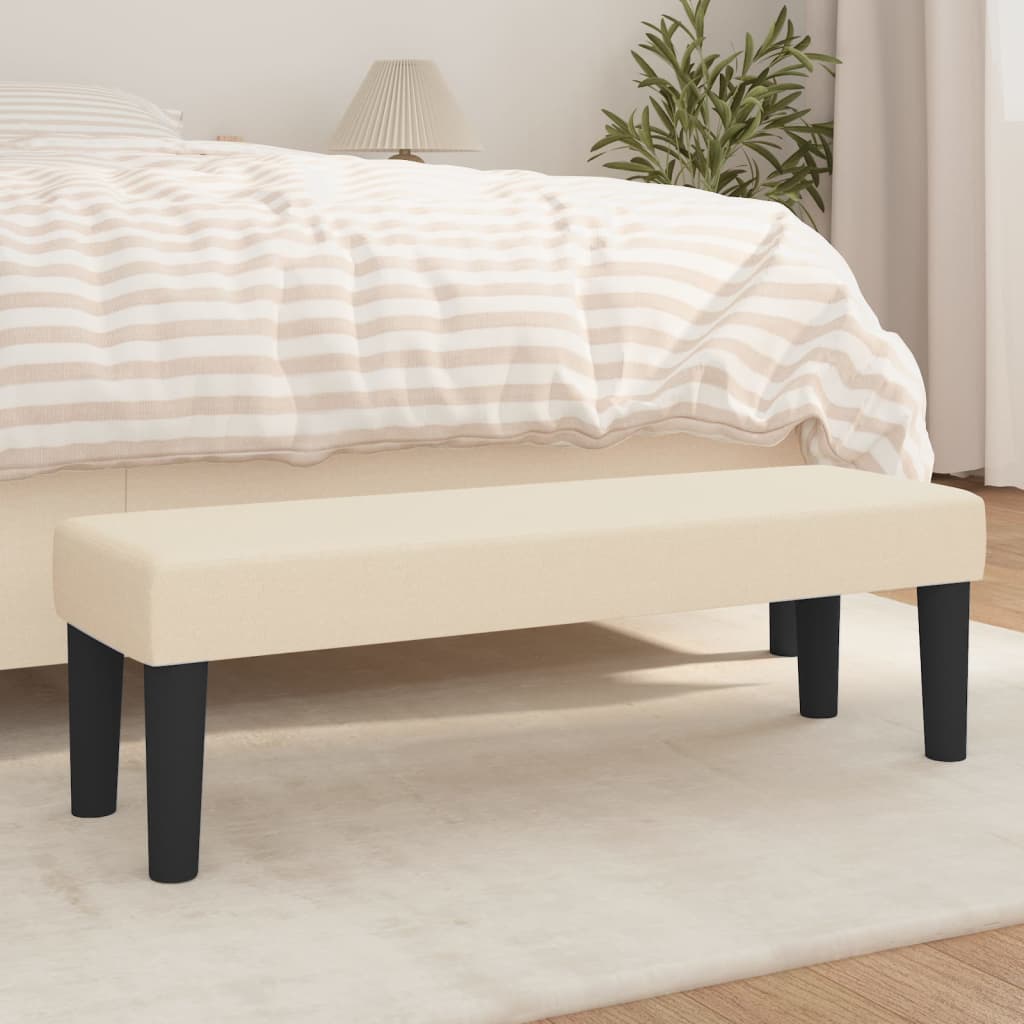 bænk 100x30x30 cm stof cremefarvet