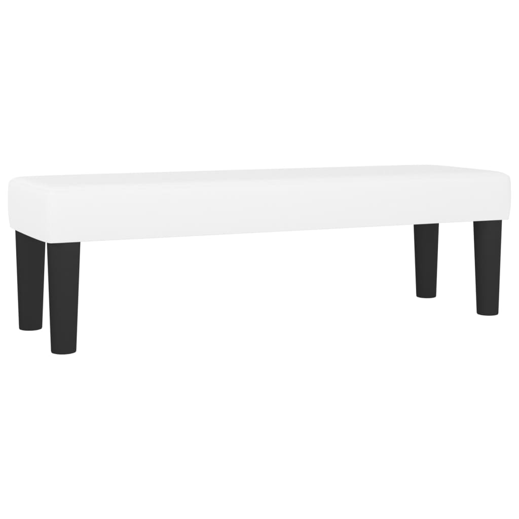 bænk 100x30x30 cm kunstlæder hvid