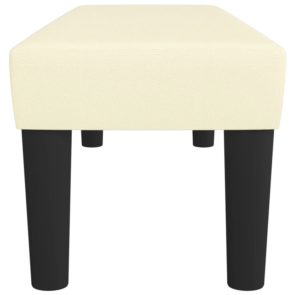 bænk 100x30x30 cm kunstlæder cremefarvet
