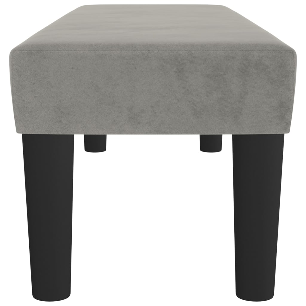 bænk 100x30x30 cm fløjl lysegrå