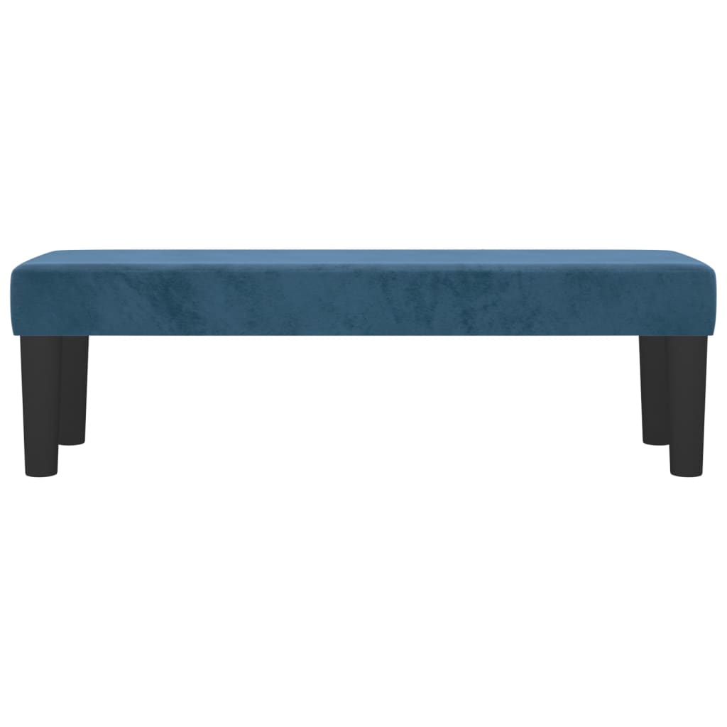 bænk 100x30x30 cm fløjl mørkeblå