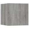 væghængtee tv-skab 8 stk. 30,5x30x30 cm grå og sonoma-eg