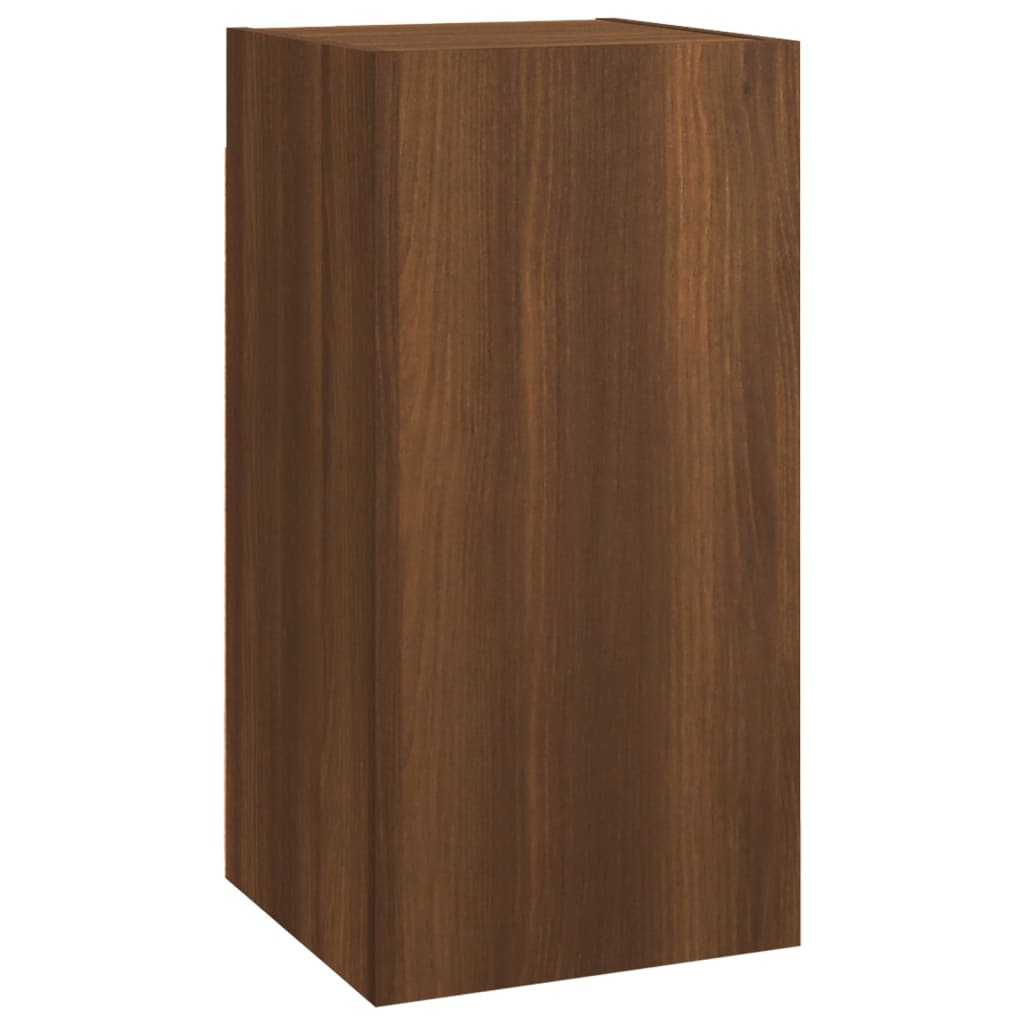 tv-skabe 7 stk. 30,5x30x60 cm konstrueret træ brun egetræsfarve