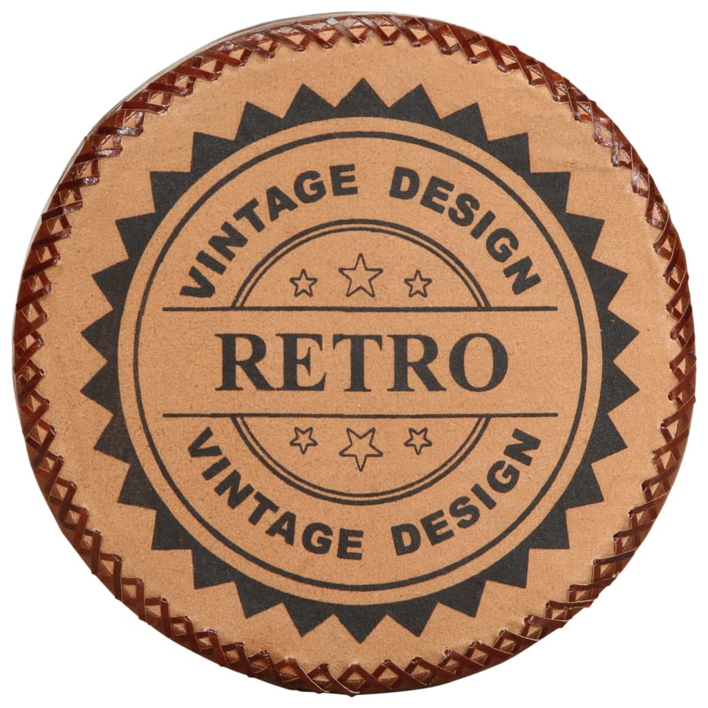 barstole 2 stk. ægte læder og massivt akacietræ