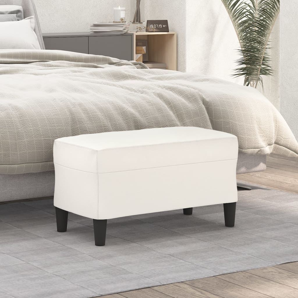 bænk 70x35x41 cm kunstlæder cremefarvet