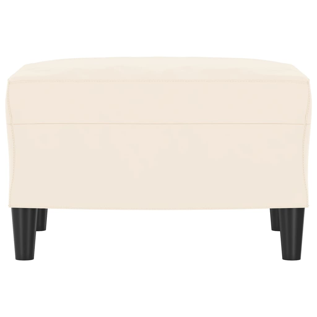 bænk 70x35x41 cm velour cremefarvet