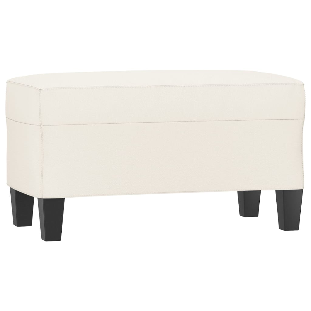 bænk 70x35x41 cm kunstlæder cremefarvet