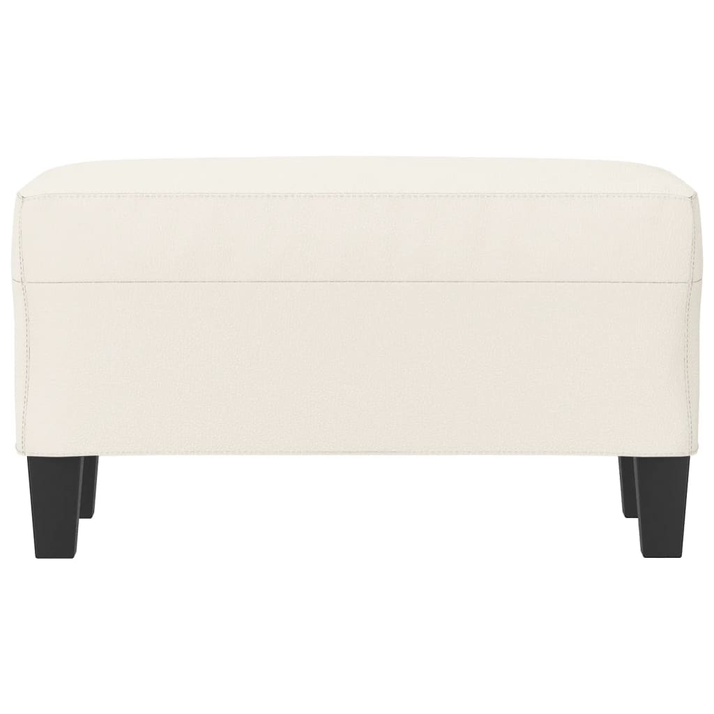 bænk 70x35x41 cm kunstlæder cremefarvet