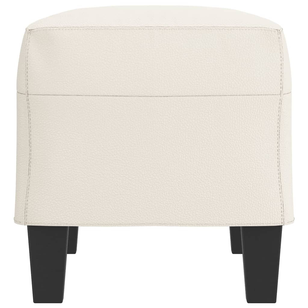 bænk 70x35x41 cm kunstlæder cremefarvet