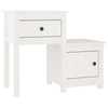 sengebord 79,5x38x65,5 cm massivt fyrretræ hvid